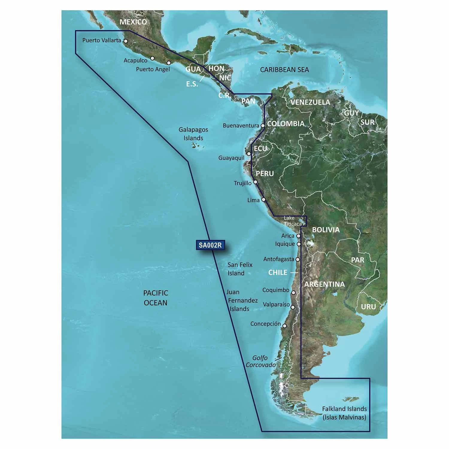GARMIN Electronic Charts HXSA002R South America West Coast BlueChart G3 MicroSD/SD Card 1 GARMIN Electronic Charts HXSA002R South America West Coast BlueChart G3 MicroSD/SD Card