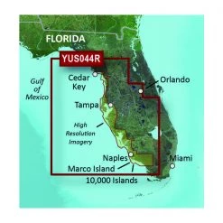 GARMIN Electronic Charts YUS044 Florida Gulf Coast BlueChart G2 HD Chart MicroSD/SD Card
