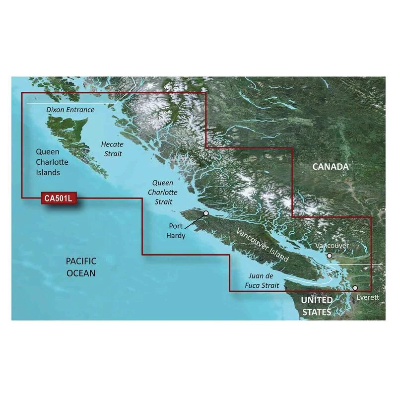 GARMIN Electronic Charts VCA501L, Vancouver Island - Dixon Entrance, Canada, BlueChart G3 Vision, SD Card 1 GARMIN Electronic Charts VCA501L, Vancouver Island - Dixon Entrance, Canada, BlueChart G3 Vision, SD Card