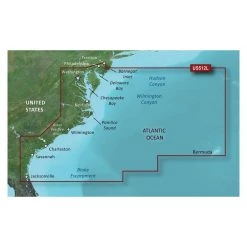 GARMIN Electronic Charts VUS512L Mid-Atlantic BlueChart G3 Vision MicroSD/SD Card