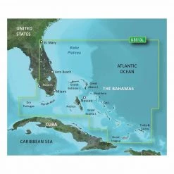 GARMIN Electronic Charts VUS513L Jacksonville To Bahamas BlueChart G3 Vision MicroSD/SD Card